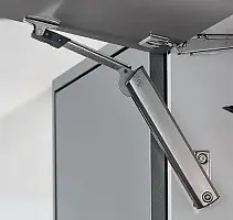 Поворотный подъёмник BLUM AVENTOS HK-XS TIP-ON серый, 2 петли, высота корпуса до 600 мм, коэффициент мощности 500-1200 — купить оптом и в розницу в интернет магазине GTV-Meridian.
